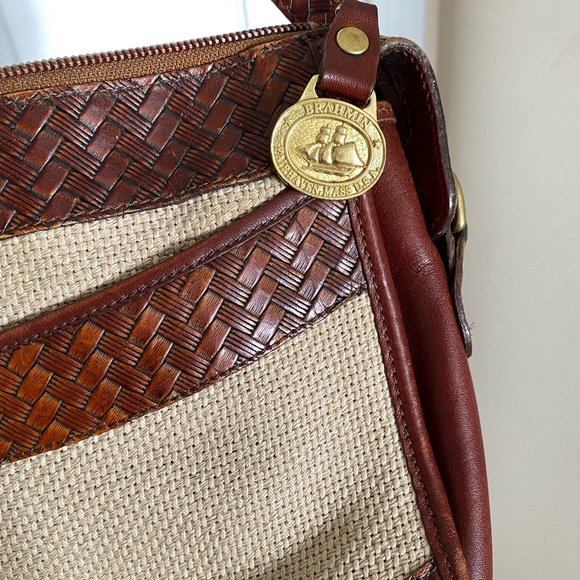 Brahmin Vintage Woven Leather and Linen Bag - Picture 8 of 12